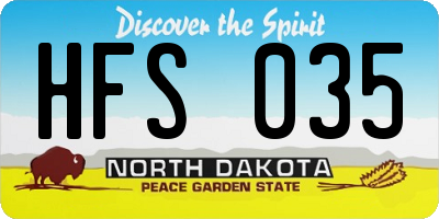 ND license plate HFS035