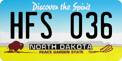 ND license plate HFS036