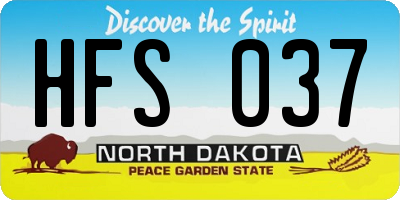 ND license plate HFS037