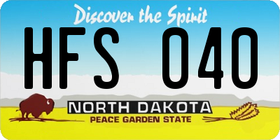 ND license plate HFS040
