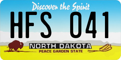 ND license plate HFS041