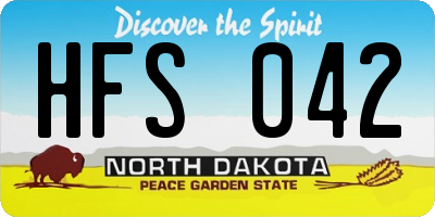ND license plate HFS042