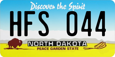 ND license plate HFS044