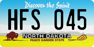 ND license plate HFS045