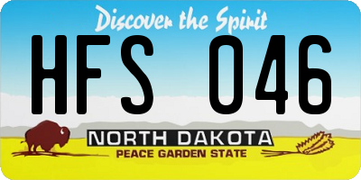 ND license plate HFS046