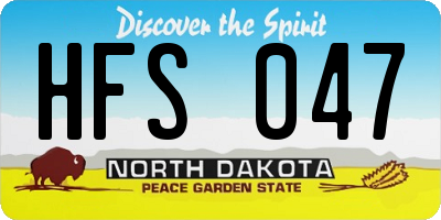 ND license plate HFS047