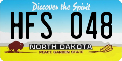 ND license plate HFS048