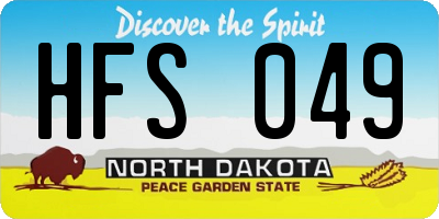 ND license plate HFS049