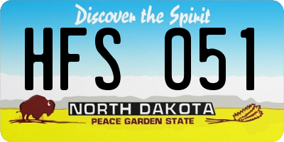 ND license plate HFS051