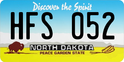 ND license plate HFS052