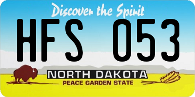 ND license plate HFS053