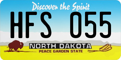 ND license plate HFS055