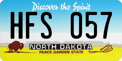 ND license plate HFS057