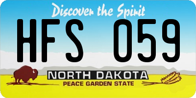 ND license plate HFS059
