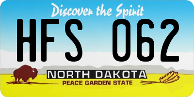 ND license plate HFS062