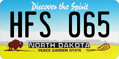 ND license plate HFS065