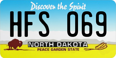 ND license plate HFS069
