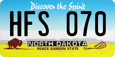 ND license plate HFS070