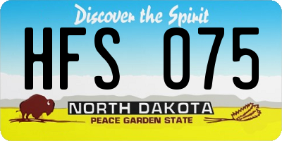 ND license plate HFS075