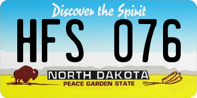 ND license plate HFS076