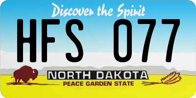 ND license plate HFS077