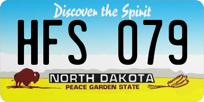 ND license plate HFS079