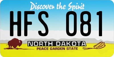 ND license plate HFS081