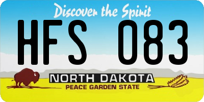 ND license plate HFS083