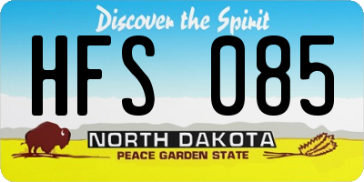 ND license plate HFS085