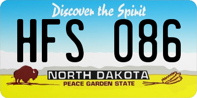 ND license plate HFS086