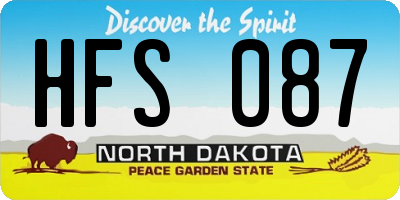 ND license plate HFS087