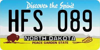 ND license plate HFS089