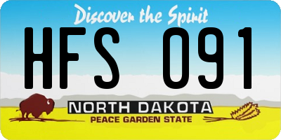 ND license plate HFS091