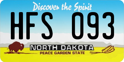 ND license plate HFS093