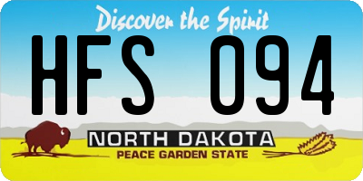 ND license plate HFS094