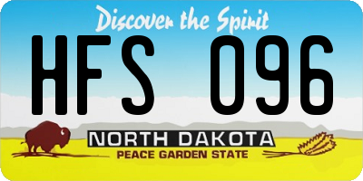 ND license plate HFS096