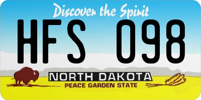 ND license plate HFS098