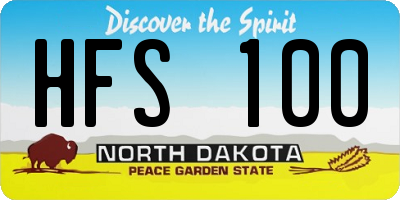 ND license plate HFS100