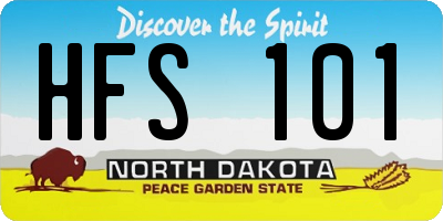 ND license plate HFS101