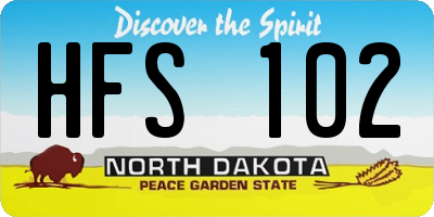 ND license plate HFS102