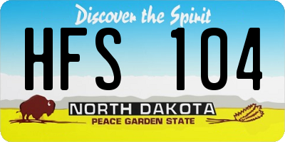 ND license plate HFS104