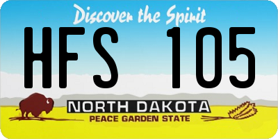 ND license plate HFS105