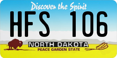 ND license plate HFS106