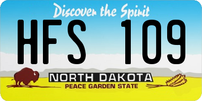 ND license plate HFS109