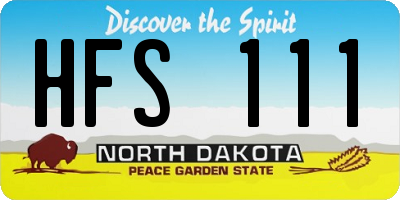 ND license plate HFS111