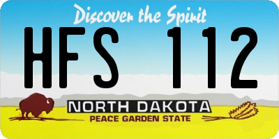 ND license plate HFS112