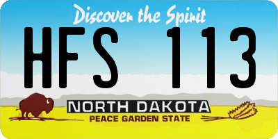 ND license plate HFS113