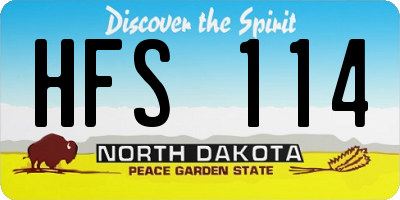 ND license plate HFS114