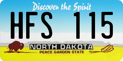 ND license plate HFS115