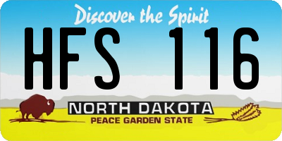 ND license plate HFS116